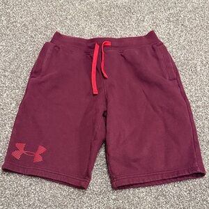 Under Armour Boys Burgundy Athletic Shorts